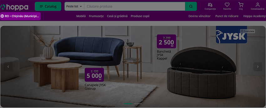 Schimbarea limbii din antetul site-ului